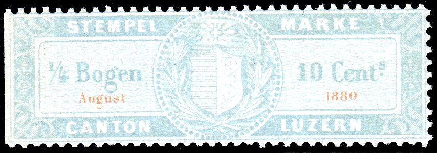 Switzerland Lucerne 1880 revenue 2 10c - 8