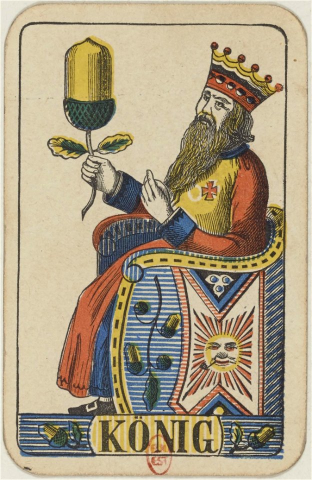 Swiss card deck - 1850 - King of Acorns