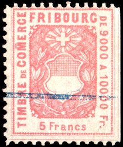 Switzerland Fribourg 1876 revenue 5Fr - 46