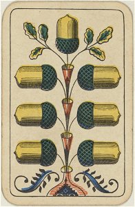 Swiss card deck - 1850 - 7 of Acorns