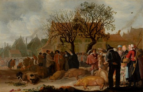 Sybrand van Beest - Hog Market - 541 - Mauritshuis. Free illustration for personal and commercial use.
