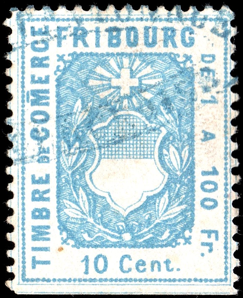 Switzerland Fribourg 1882 revenue 10c - 57B 01