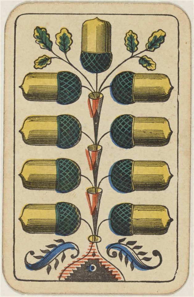 Swiss card deck - 1850 - 9 of Acorns