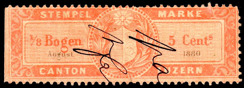 Switzerland Lucerne 1880 revenue 2 5c - 7