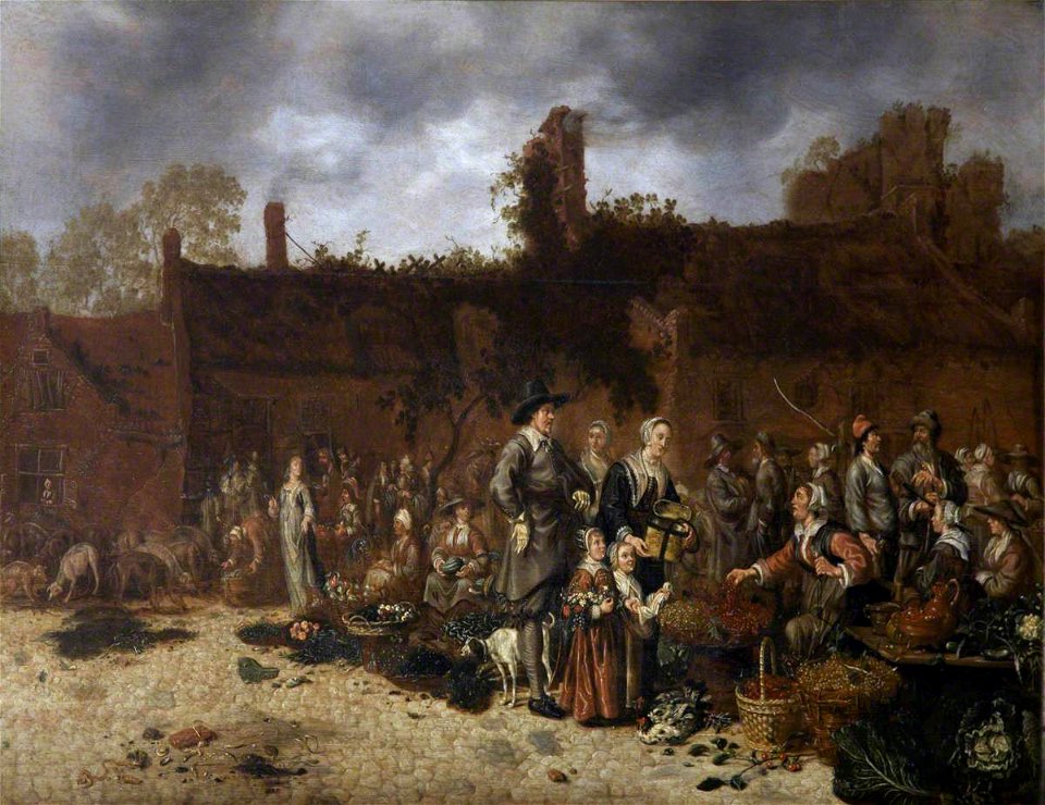 Sybrand van Beest (c.1610-1674) - A Village Market - 872108 - National Trust
