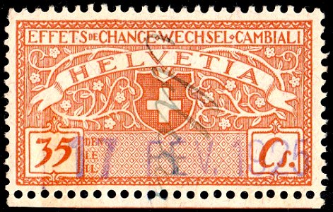 Switzerland federal revenue 1920 35c - 30A