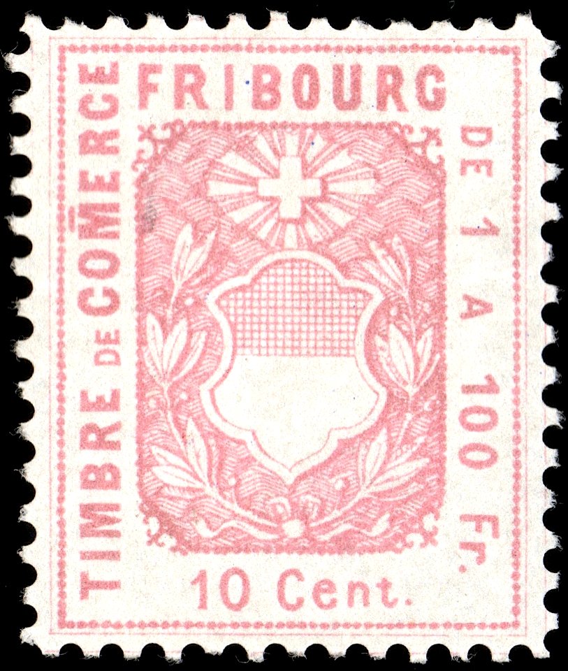 Switzerland Fribourg 1876 revenue 10c - 34 unused