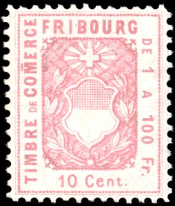 Switzerland Fribourg 1876 revenue 10c - 34 unused