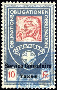 Switzerland federal consular revenue 1915 10Fr - 6