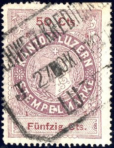 Switzerland Lucerne 1915 revenue 6 50c - 152 - E 5 15