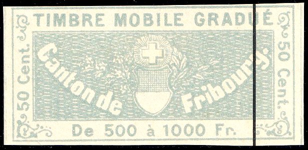 Switzerland Fribourg 1895 revenue 0.50Fr - S20