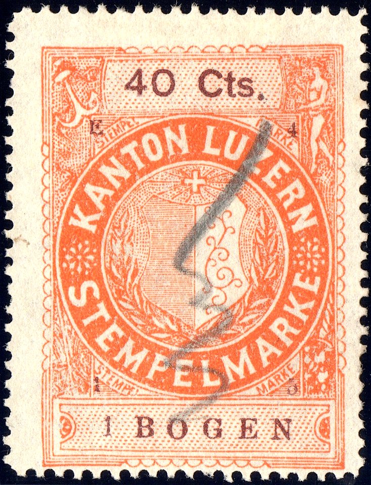 Switzerland Lucerne 1915 revenue 6 40c - 151- E 4 15