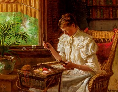 'Sewing by the Window' by James Brade Sword
