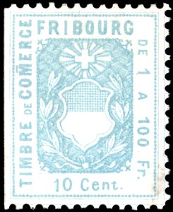 Switzerland Fribourg 1882 revenue 10c - 57A 01