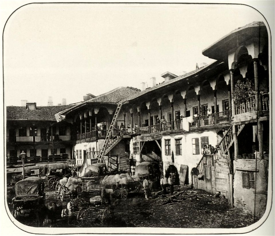 Szathmari, Carol - Die Herberge Manuch in Bukarest (Zeno Fotografie)
