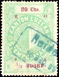 Switzerland Lucerne 1895 revenue 5 20c - 47 - E 11 95