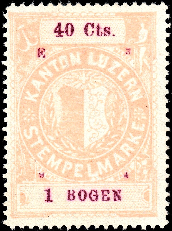 Switzerland Lucerne 1894 revenue 4 40c - 39 - E 3 94