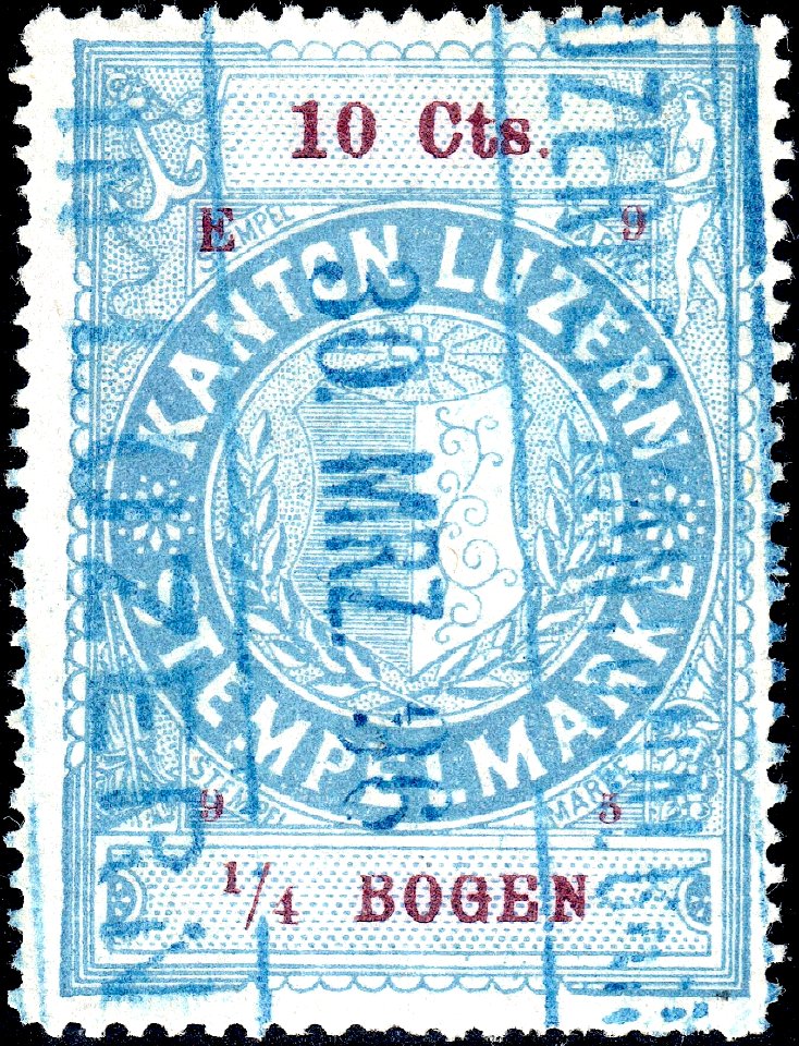 Switzerland Lucerne 1895 revenue 5 10c - 46 - E 9 95