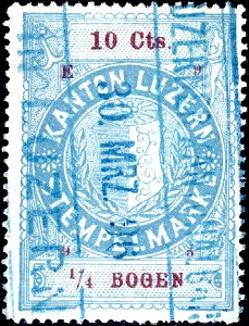 Switzerland Lucerne 1895 revenue 5 10c - 46 - E 9 95