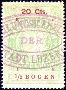 Switzerland Lucerne 1914 revenue 6 20c - 148 - E 4 14