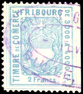 Switzerland Fribourg 1882 revenue 2Fr - 63A