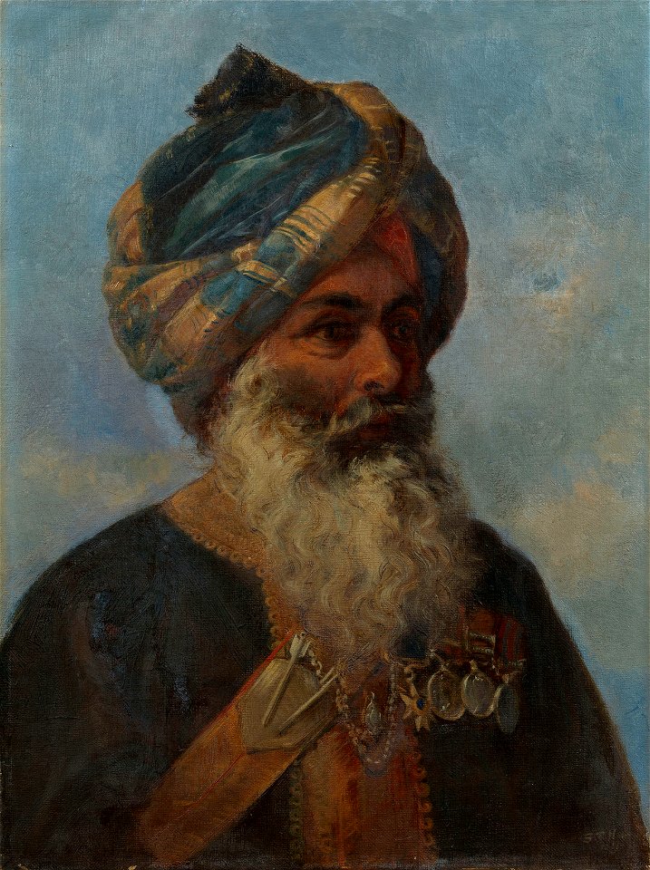 Sydney Prior Hall (1842-1922) - Risaldar Anoop Singh, Sirdar Bahadur, 11th Bengal Lancers - RCIN 403595 - Royal Collection