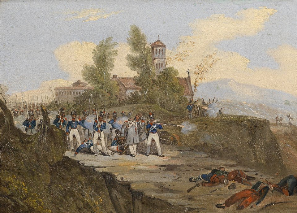 Szene aus dem Krieg Frankreich gegen den Kirchenstaat 1860