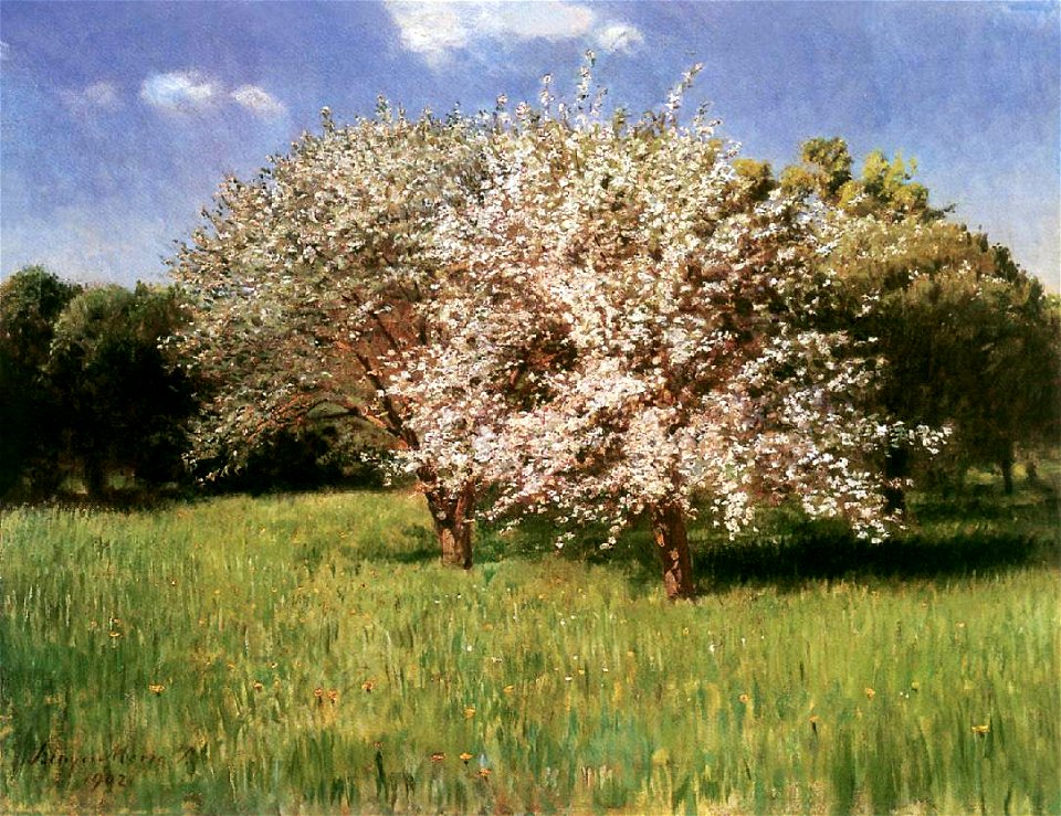Szinyei Merse, Pál - Blooming Apple Trees (1902)