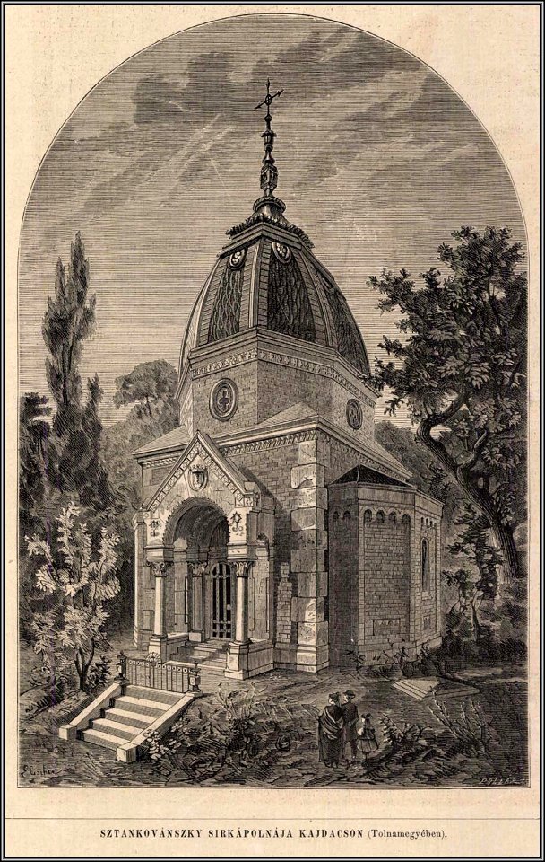 Sztankovánszky sírkápolnája Kajdacson. Vasárnapi Ujság, 1875
