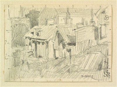 Sågaregatan, Stockholm 1924 , Södermalm.Teckning av Ferdinand Boberg - Nordiska museet - NMA.0090932