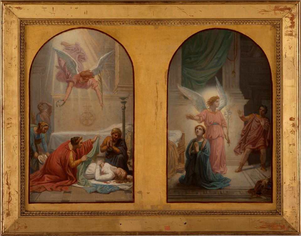 Sébastien Norblin de la Gourdaine - Esquisse pour la chapelle Sainte-Suzanne de l'église Saint-Roch , L’impératrice Prisca ensevelissan - PPP4751 - Musée des Beaux-Arts de la ville de Paris