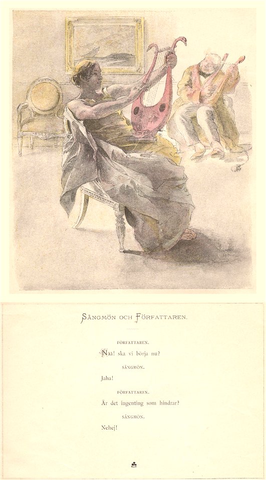 Sångmön och författaren Sehlstedt Ill av Carl Larsson