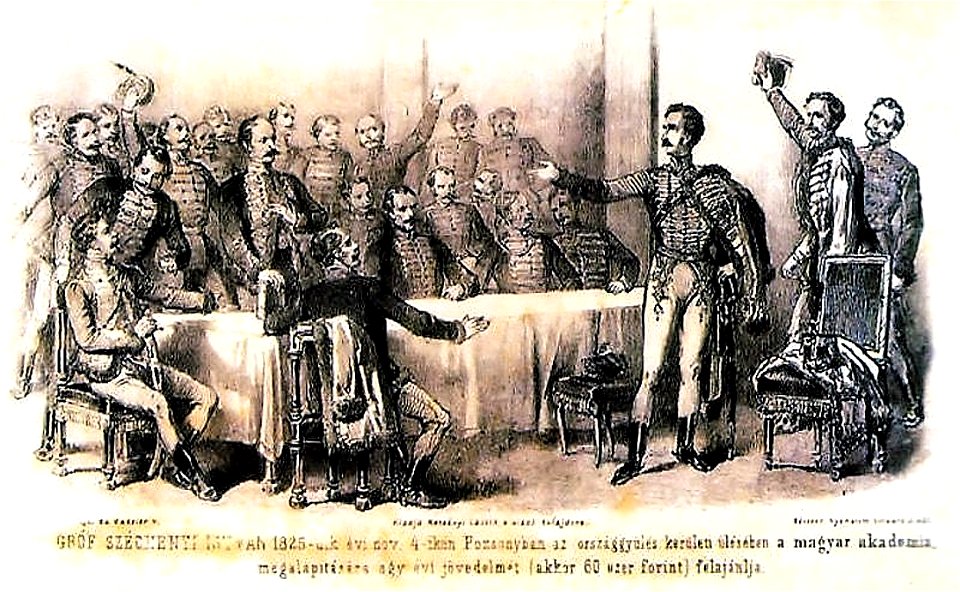 Szechenyi felajanlasa litografia