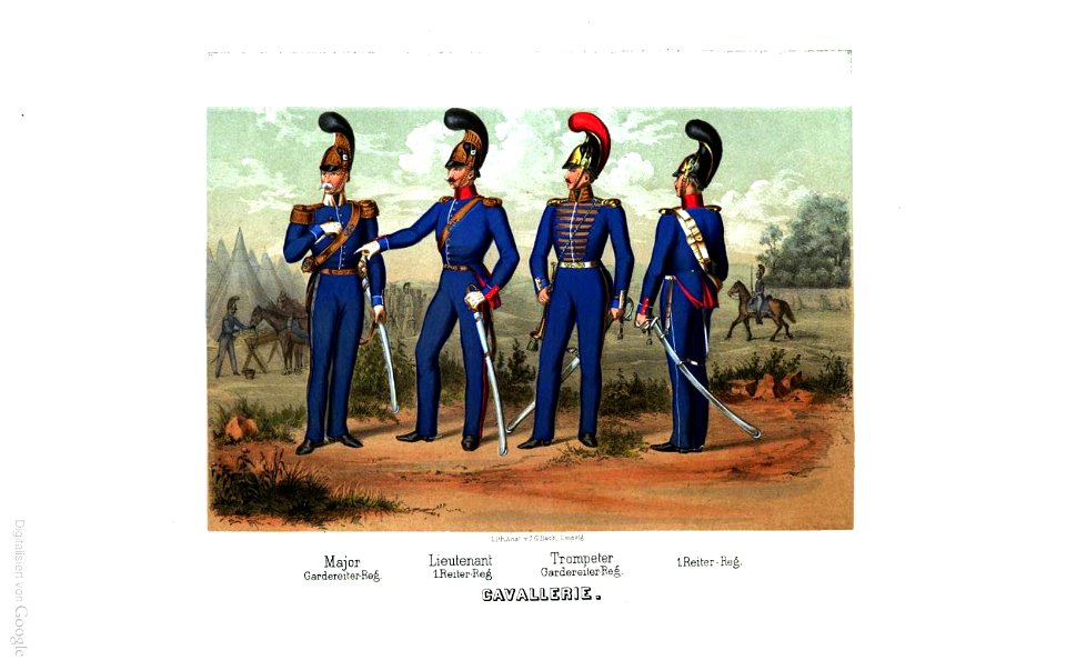 Sächsische uniformen kavallerie 1832
