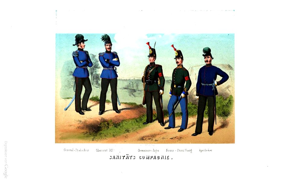 Sächsische uniformen sanitäter 1859