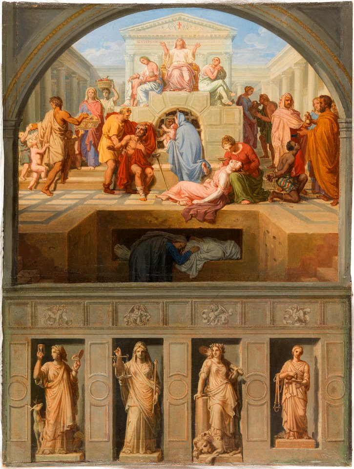 Sébastien Norblin de la Gourdaine - Esquisses pour les églises Saint-Gervais et Saint-Louis-en-l'Ile , La Prudence - La Justice - La For - PPP4752 - Musée des Beaux-Arts de la ville de Paris