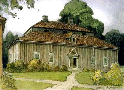 Sågarbo herrgård Ferdinand Boberg, akvarell, 1920-tal