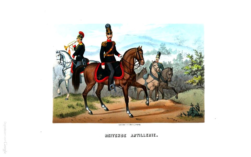 Sächsische uniformen reitende artillerie 1859