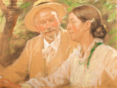 Sølvbrudeparret Michael og Anna Ancher. Free illustration for personal and commercial use.