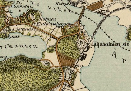 Södertäljevägen genom Liljeholmen 1861