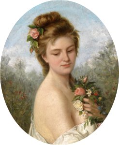 T Mazzoni Mädchen mit Rosen 1877