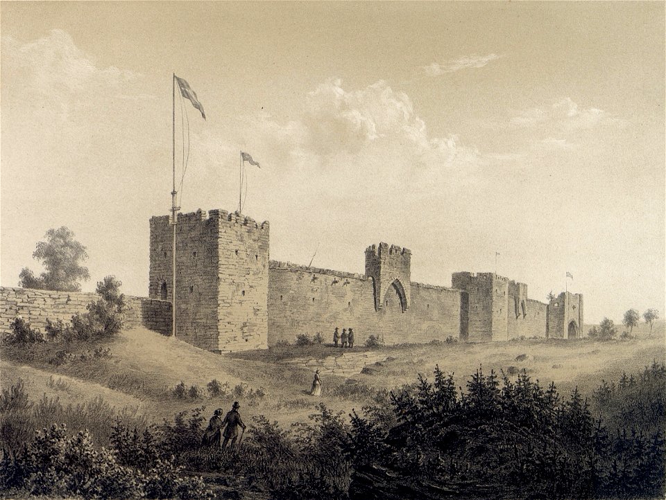 Södra muren och Söderport – P A Säve 1858 (cropped)