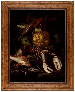 T. Realfonso - Stilleven met vis, bloemkool en kreeft - NK1766 - Cultural Heritage Agency of the Netherlands Art Collection