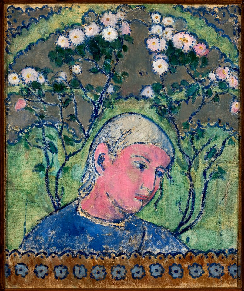 Tadeusz Makowski - Head of a girl in flowers - MPW 2671 MNW - National Museum in Warsaw