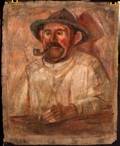 Tadeusz Makowski - Bust of a man in a hat with a pipe - MPW 3385 MNW - National Museum in Warsaw