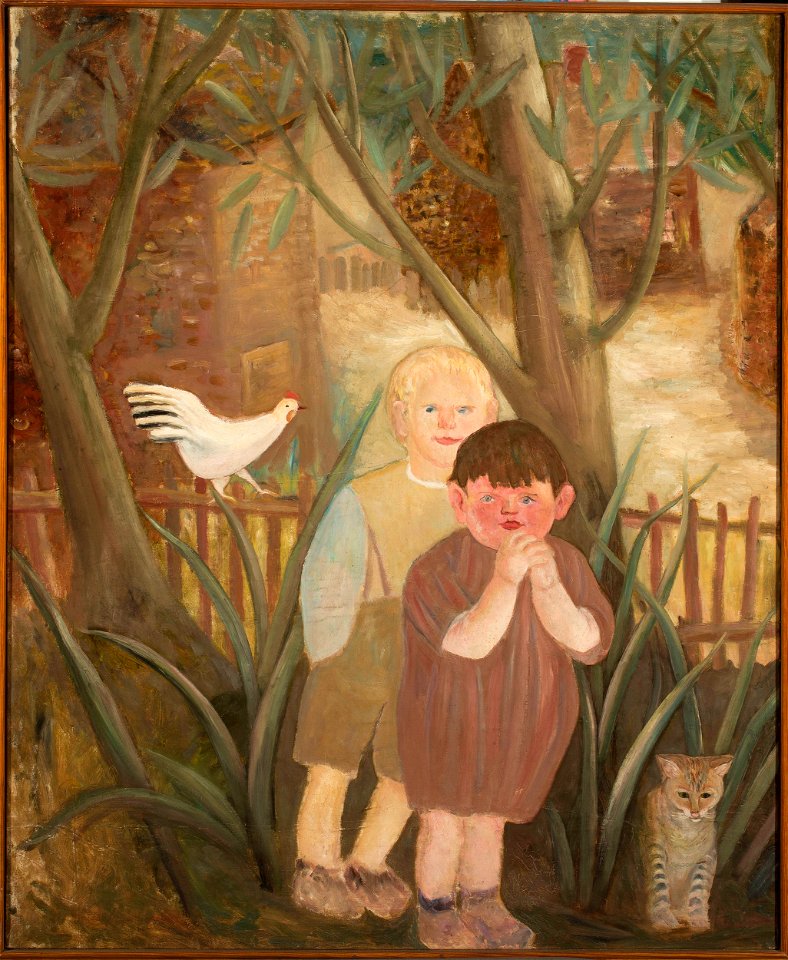 Tadeusz Makowski - Two children with a cat - MPW 2700 MNW - National Museum in Warsaw