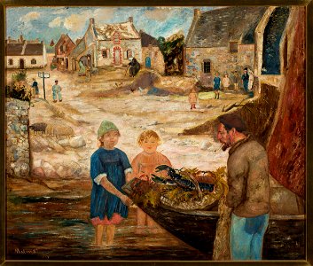 Tadeusz Makowski - Return from a crayfish fishing trip - MPW 2625 MNW - National Museum in Warsaw