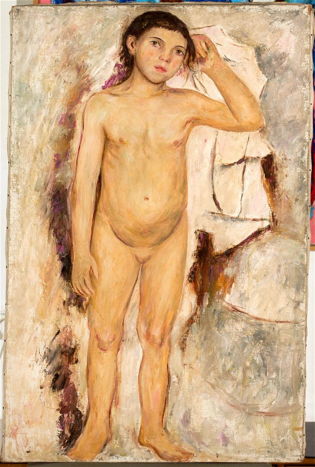 Tadeusz Makowski - Nude little girl with a raised hand - MPW 2393 MNW - National Museum in Warsaw