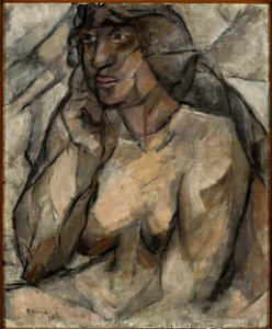 Tadeusz Makowski - Study of a nude (Female half-nude) - MPW 3449 MNW - National Museum in Warsaw
