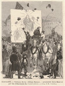 Tableau de la «déesse Raison», promenée dans Madrid par les rédacteurs du Combat fédéral, de Vierge
